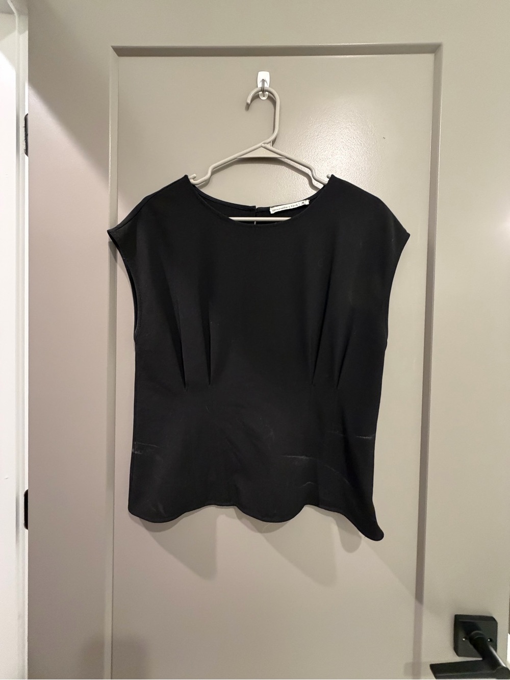 Abercrombie & Fitch Black Cap-Sleeve Blouse